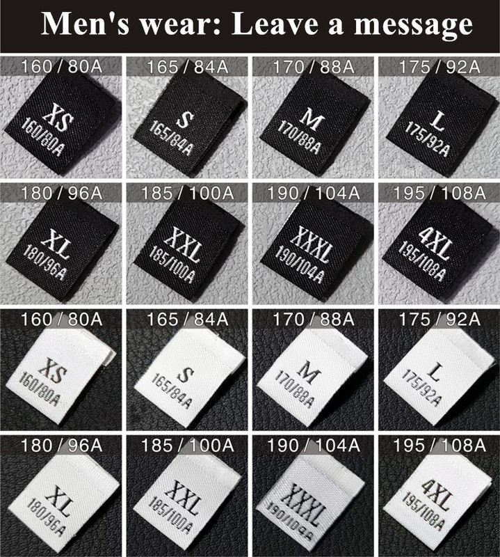 500 komada XXS~7XL crni i bijeli damast velike gustoće Oznake s brojevima veličine Izrežite i presavijte izvezenu odjeću Culotte naljepnice za njegu