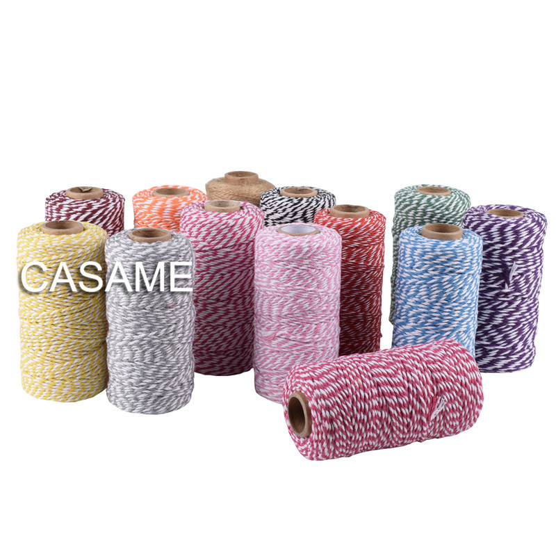 Upleteni konop 100% pamučni konop šarene uzice makrame konop konac za zabavu vjenčani ukras DIY kabel