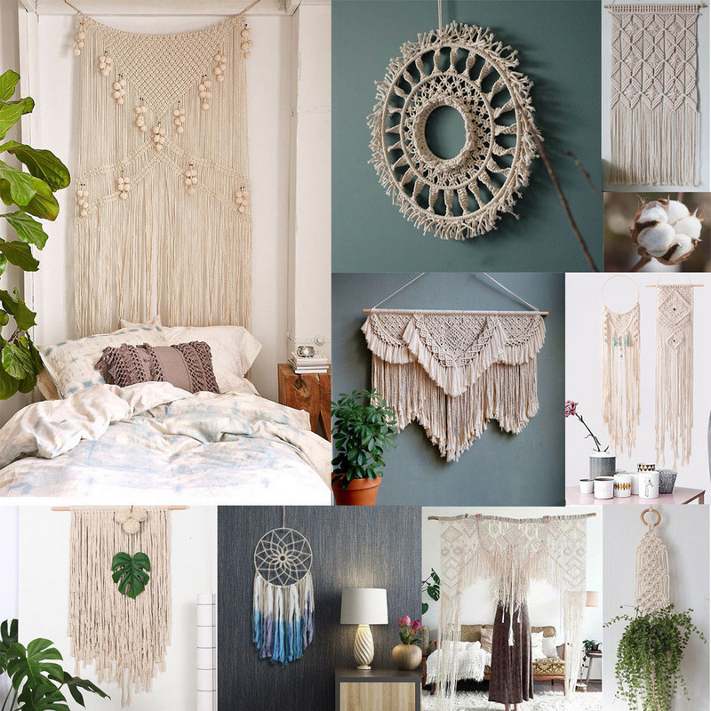 2 mm X 200 m Makrama kokvilnas aukla piekarināmai pie sienas Diy štrope Ficelles Couleurs Vītņu aukla Sznurek Bawelniany Qe Organizer