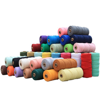 100% натурален памучен шнур за макраме 3 мм шнур от канап за цветни памучни въжета Занаятчийски шнур за Направи си сам Закачалки за плетене на занаяти