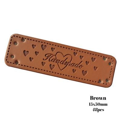 Szív logó Kézzel készített bőr címkék szívvel kézimunkához Kézzel készített címke ajándékcédulákhoz Kézimunka varrócímke ruházathoz