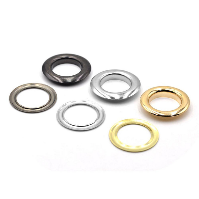 10 kompleta 20 mm srebrno-zlatni crni mjed Materijal velike srebrne ušice s podloškom za pranje, kožne DIY zanatske cipele Kapa za remen