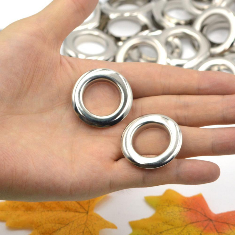 10 kompleta 20 mm srebrno-zlatni crni mjed Materijal velike srebrne ušice s podloškom za pranje, kožne DIY zanatske cipele Kapa za remen