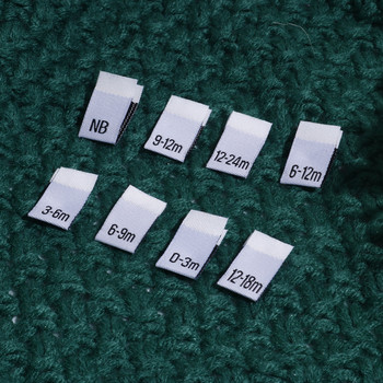 Ετικέτες μεγέθους αριθμού πολυεστέρα Ετικέτες για βρεφικά ρούχα Ορθογώνιες λευκές υφαντές ετικέτες Υφασμάτινο ρούχο DIY Ράψιμο 4cm x 1,2cm,100PCs
