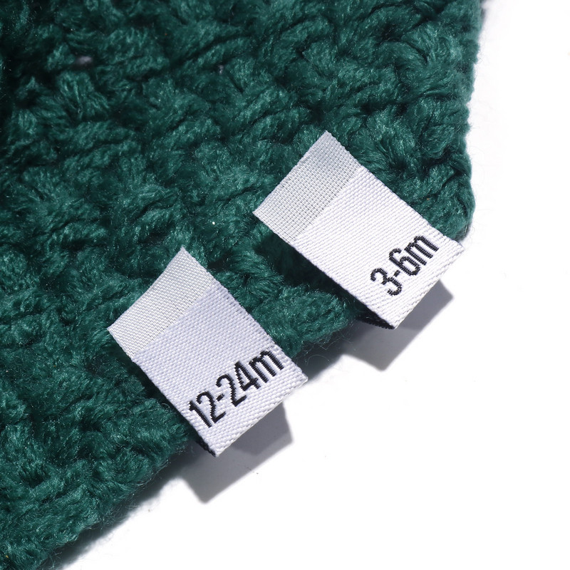 Etichete pentru mărimea numărului din poliester Etichete pentru îmbrăcăminte pentru bebeluși dreptunghi etichete albe țesute țesătură îmbrăcăminte DIY cusut 4cm x 1.2cm, 100 buc