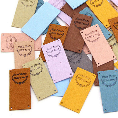 20 buc. Etichete realizate manual cu dragoste Etichete pentru pălării Etichete tricotate lucrate manual Etichete din piele PU pentru haine Decor inimă Accesorii de cusut