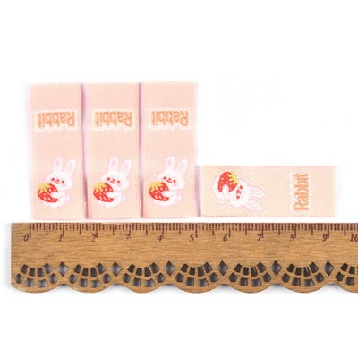 50db Vegyes nyúl/medve rajzfilm hímző címke varrás kiegészítők ruhatáskákhoz Mosható ápolócímke Kézzel készített barkács kézműves c3209