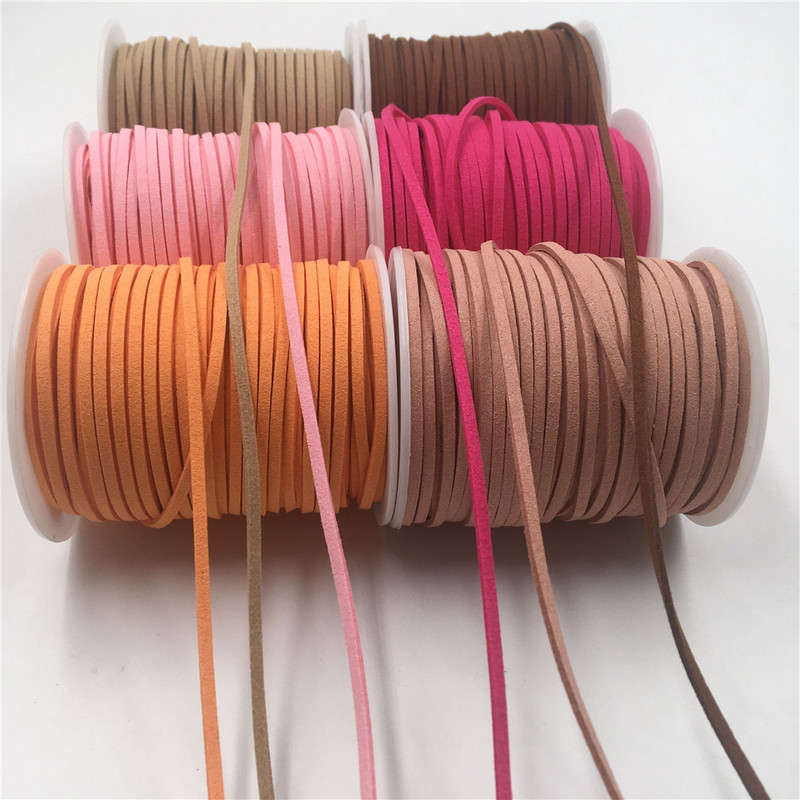 10 metara 2,6 mm ravna vrpca od umjetne brušene kože s pletenicama od kožnog baršuna, kožni remen, traka za nakit, užad za narukvice.