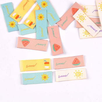 50Pcs 1.5x4cm Цветни сладки анимационни етикети Бродерия Ръчно изработени дрехи Аксесоари за шиене за деца Грижа за чанти Етикети Направи си сам Занаяти