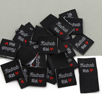 50kom Ručno rađene naljepnice za odjeću Ručno rađene s ljubavnim oznakama za šešire Presavijte naljepnice za odjeću Šivajte rukotvorine Dodaci za pletenje 2x4CM