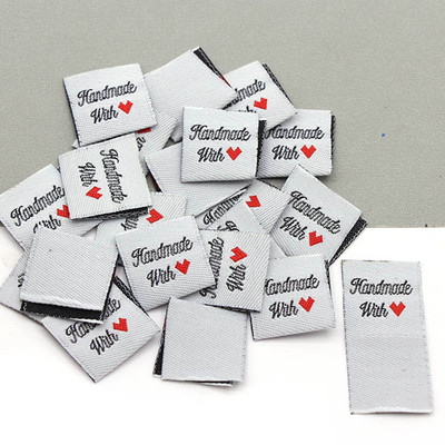 50kom Ručno rađene naljepnice za odjeću Ručno rađene s ljubavnim oznakama za šešire Presavijte naljepnice za odjeću Šivajte rukotvorine Dodaci za pletenje 2x4CM