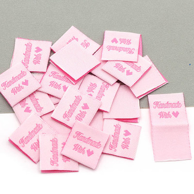 50kom Ručno rađene naljepnice za odjeću Ručno rađene s ljubavnim oznakama za šešire Presavijte naljepnice za odjeću Šivajte rukotvorine Dodaci za pletenje 2x4CM