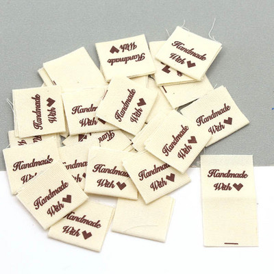 50kom Ručno rađene naljepnice za odjeću Ručno rađene s ljubavnim oznakama za šešire Presavijte naljepnice za odjeću Šivajte rukotvorine Dodaci za pletenje 2x4CM