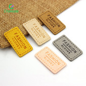 50 buc etichete pentru mănuși de modă etichete de cusut din piele PU etichetă de imprimare cu litere de pisică pentru mănuși lucrate manual/pălărie tricotată etichetă de îmbrăcăminte artizanat