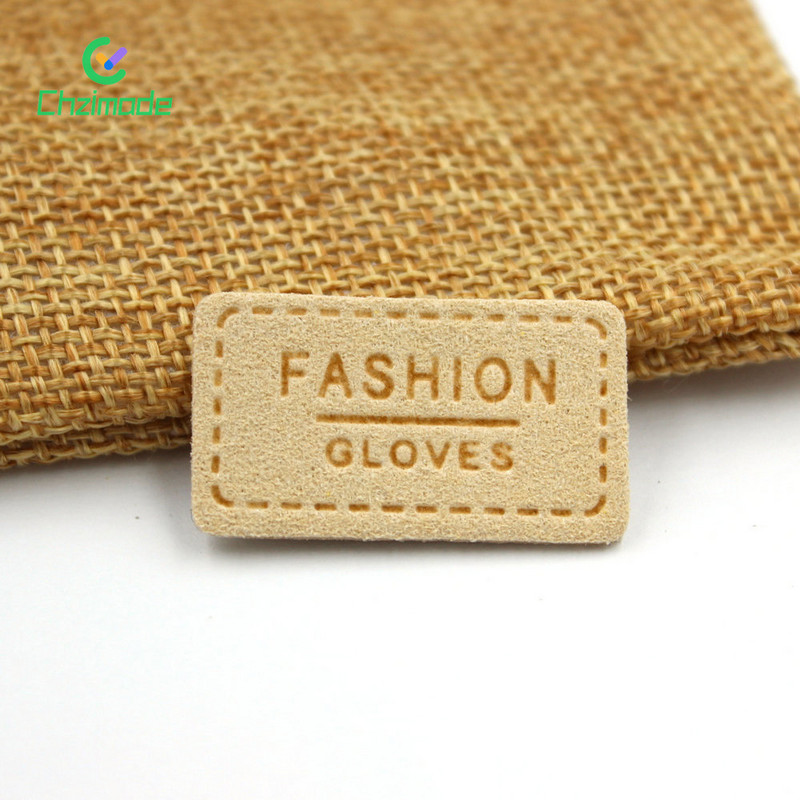 50 buc etichete pentru mănuși de modă etichete de cusut din piele PU etichetă de imprimare cu litere de pisică pentru mănuși lucrate manual/pălărie tricotată etichetă de îmbrăcăminte artizanat
