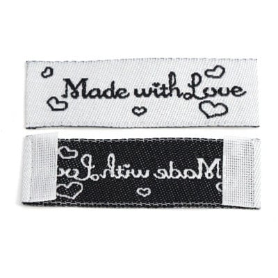 20kom Pamučne etikete izrađene s ljubavlju Tkane etikete za pletene kape Šalovi Ručno izrađene etikete Etikete za odjeću Dodaci za šivanje 48x16MM