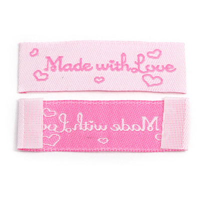 20kom Pamučne etikete izrađene s ljubavlju Tkane etikete za pletene kape Šalovi Ručno izrađene etikete Etikete za odjeću Dodaci za šivanje 48x16MM