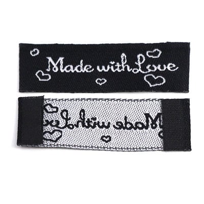 20kom Pamučne etikete izrađene s ljubavlju Tkane etikete za pletene kape Šalovi Ručno izrađene etikete Etikete za odjeću Dodaci za šivanje 48x16MM