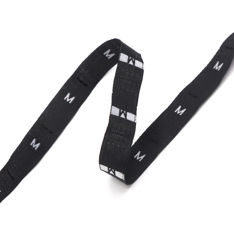 Fekete-fehér Méretcímkék XS-5XL Méretjelzés Ruhacímkék Pamut címke ruhákhozPóló Szövet varrás kézműves ruházati kiegészítők