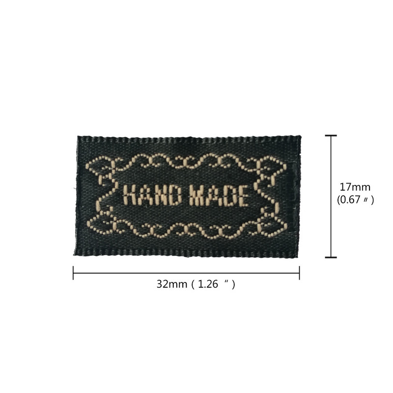 100 db/tétel szatén kézzel készített ruházati címkék ruházati címkék kalaphoz Fényes arany kézzel készített ruházati címke Kézzel készített ajándékcímke