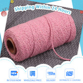 Bohemia Wedding Party Kućni dekor 2mm 100M Makrame kabel Uže Pamučni konac Konac Žice Rukotvorine DIY Šivanje Ručno izrađene zidne zavjese