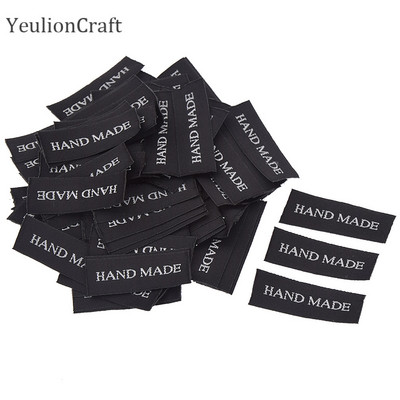Chzimade 100 ks/lot ručne vyrábané štítky na oblečenie, tkané reliéfne látkové štítky na odevy, šijacie materiály