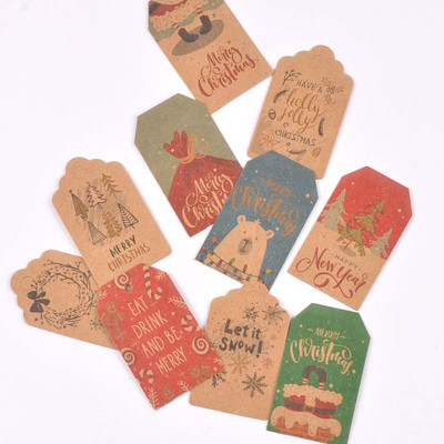 50 db nátronpapír címke cukorkadobozhoz karácsonyfadísz festett csüngő címkék ajándék címke barkács kézzel készített parti dekoráció c3010