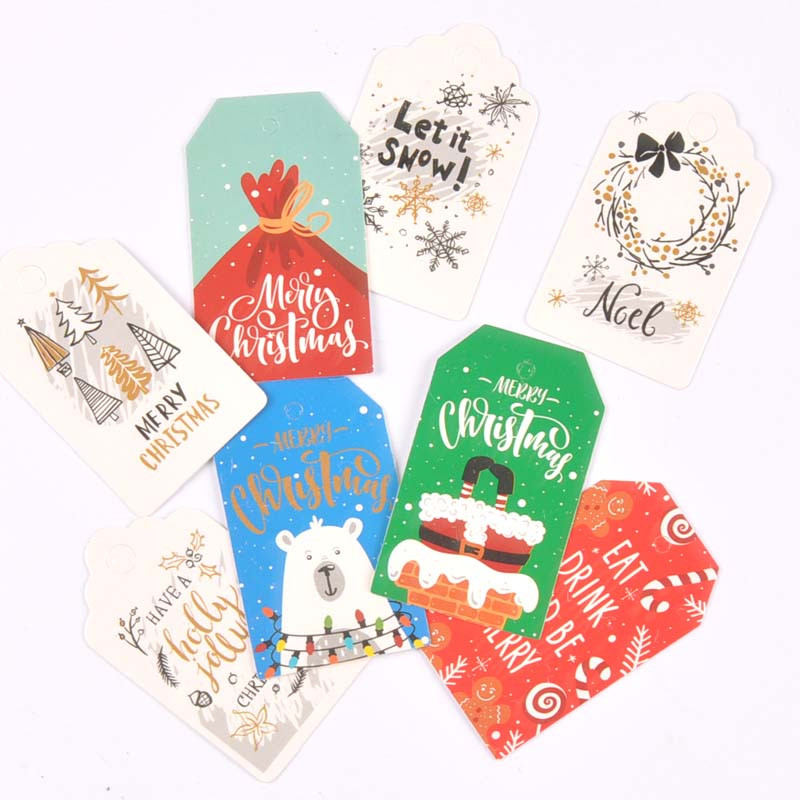 50 kom. Oznaka od kraft papira za kutiju slatkiša Ukras za božićno drvce Oslikane oznake za privjeske Oznake za darove Naljepnice za DIY ručno izrađene dekoracije za zabave c3010