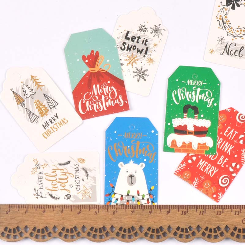 50 kom. Oznaka od kraft papira za kutiju slatkiša Ukras za božićno drvce Oslikane oznake za privjeske Oznake za darove Naljepnice za DIY ručno izrađene dekoracije za zabave c3010