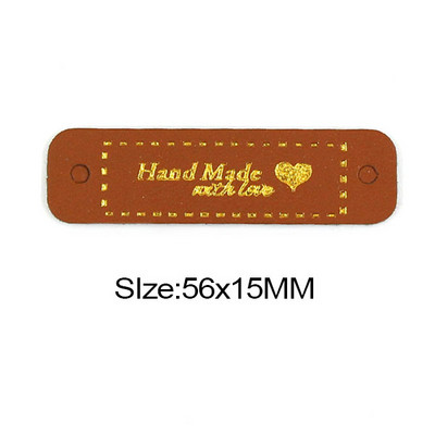 50Pcs Pravokutnik Ručno izrađen s ljubavnim naljepnicama Kožne oznake Etiketa za odjeću DIY rukotvorine Materijali za šivanje DIY rukotvorine za torbe Cipele