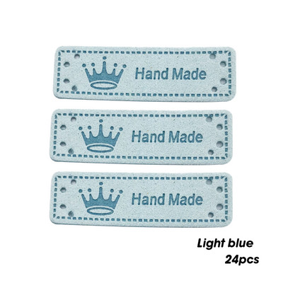 16 parinkčių Karūnos logotipas Rankų darbo PU odos siuvimo etiketės rankomis rūbams Rankų darbo odinės etiketės dovanų pavadinimo etiketėje