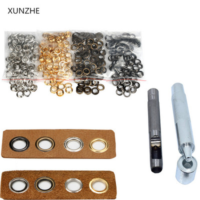 XUNZHE DIY materials 3.5mm 50pcs + Eye tool grommets rivets but buttonholes multicolored buckle laces eye metal hole eyelet tool
