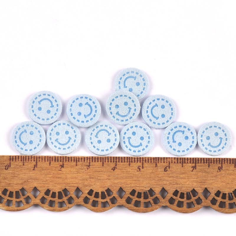 50 kom Smile Okrugle vlaknaste kožne naljepnice za sreću Reljefne oznake DIY naljepnica sa zastavom za pribor za šivanje odjeće 13 mm cp3528