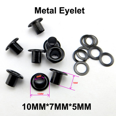 200PCS 10*6.5*5MM metalni crni gumb za šivanje gumba za odjeću Okrugli gumbi za ušice ME-057