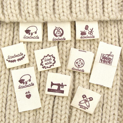 50Pcs Clothing Label Handmade Letter Custom Sewing Label Cute Cartoon Cap Scraft Bag T Shirt Dress Garment Clothes Label Tag
