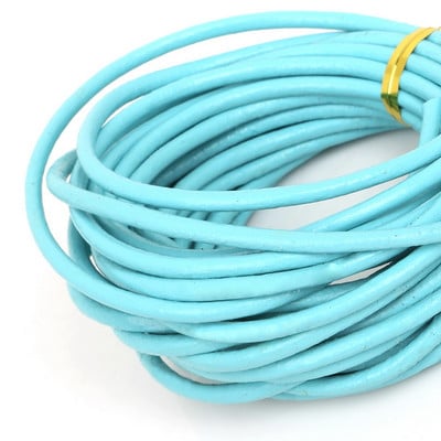 Módna 13 farieb 5 m/sada Priemer 3 mm Okrúhly tvar pravej koženej šnúrky na ručne vyrobené doplnky