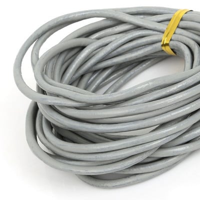 Módna 13 farieb 5 m/sada Priemer 3 mm Okrúhly tvar pravej koženej šnúrky na ručne vyrobené doplnky