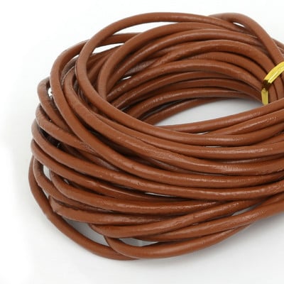 Módna 13 farieb 5 m/sada Priemer 3 mm Okrúhly tvar pravej koženej šnúrky na ručne vyrobené doplnky