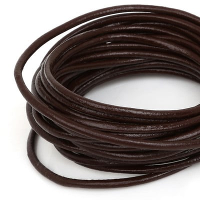 Módna 13 farieb 5 m/sada Priemer 3 mm Okrúhly tvar pravej koženej šnúrky na ručne vyrobené doplnky