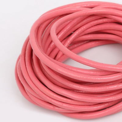 Módna 13 farieb 5 m/sada Priemer 3 mm Okrúhly tvar pravej koženej šnúrky na ručne vyrobené doplnky