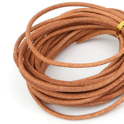 Módna 13 farieb 5 m/sada Priemer 3 mm Okrúhly tvar pravej koženej šnúrky na ručne vyrobené doplnky