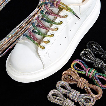 Луксозни връзки за обувки с дъга и диаманти, връзки за обувки, маратонки, връзки, обувки, кръгла връзка за обувки 100/120/140/160CM 1 бр. Направи си сам струни