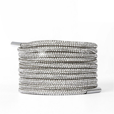 Luksusa Rhinestone kurpju šņores Rainbow Diamond apavu šņores kedas Šņores Apavi Apaļas kurpju auklas 100/120/140/160CM 1Gb DIY Strings