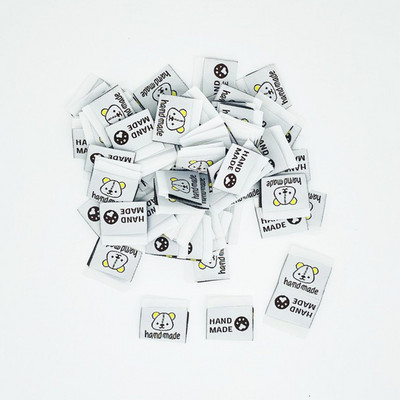 25 DB Kézzel készített medve ruházati ruha címke barkács kézzel készített varróruhák cimke ruházati kiegészítők farmerhez táskák cipő címkék