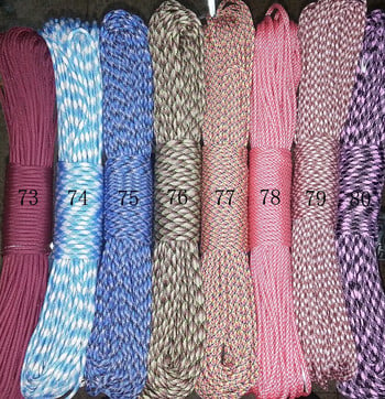 1PCS 550 Paracord парашутен шнур Mil Spec Type III 7 Strand Core 100 FT 30 цвята за катерене Къмпинг катарами Гривна