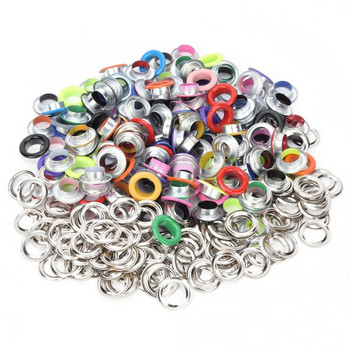 200Pcs Metal Eyelet Iron Colorful Metal Grommet DIY Τσάντα Παπούτσια Διακόσμηση ρούχων 8mm/10mm με Πλυντήριο 200Pcs