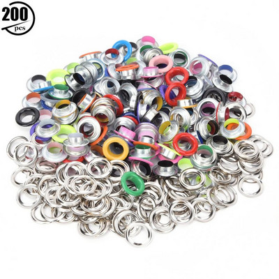 200db fém fűzőlyuk vas színes fém gyűrűs barkácstáska cipő ruha dekoráció 8mm/10mm 200db alátéttel