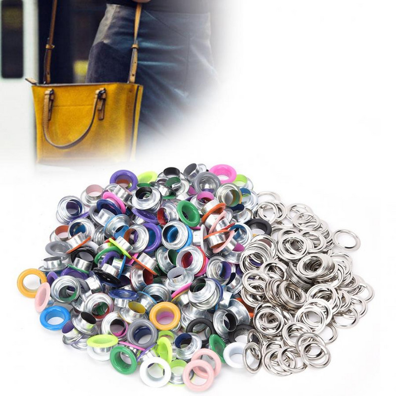 200db fém fűzőlyuk vas színes fém gyűrűs barkácstáska cipő ruha dekoráció 8mm/10mm 200db alátéttel