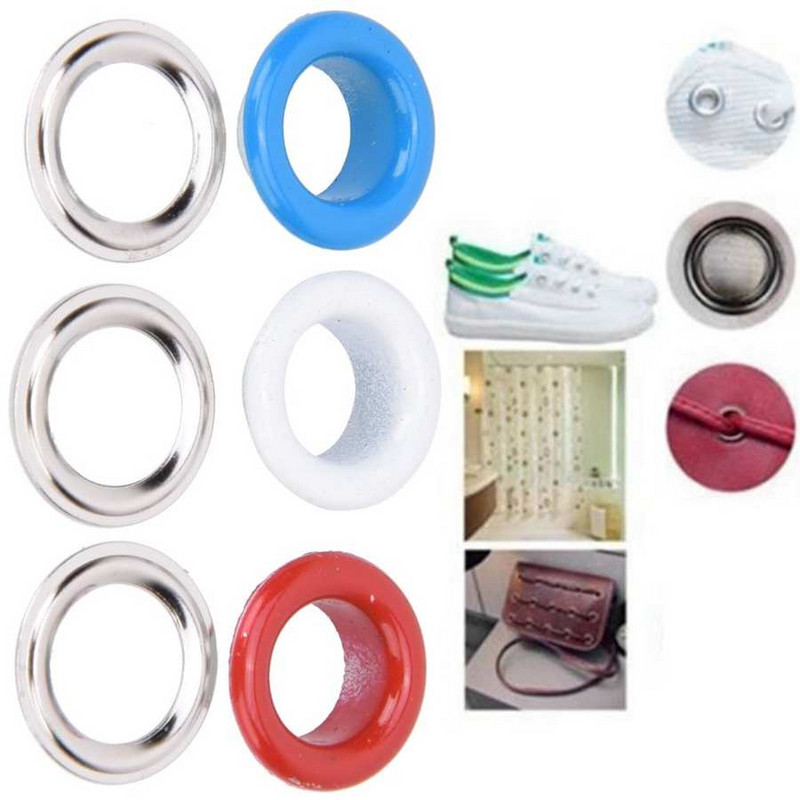 200db fém fűzőlyuk vas színes fém gyűrűs barkácstáska cipő ruha dekoráció 8mm/10mm 200db alátéttel