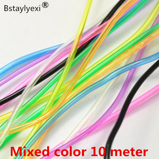 10 metri Transparent Frumoasa culoare amestecata 2mm Tub tubular din cauciuc Snur Coarda capac Sârmă de memorie Noutate Artizanat